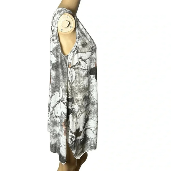 Vintage beach cover,NWT women SM -LG Handkerchief hem,sleeveless,boat neck,wood - Picture 4 of 12